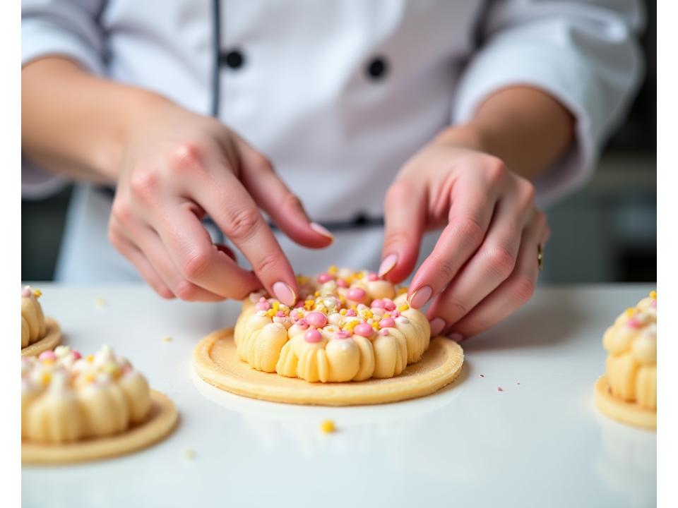 Professional pastry chef demonstrating advanced techniques
