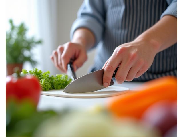 Beginner cooking lesson with basic knife skills