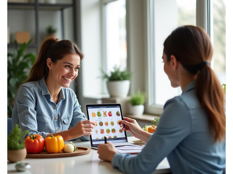 Nutritionist consulting on personalized meal planning