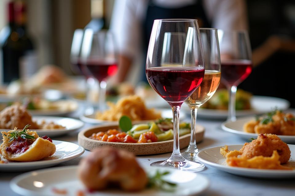 Wine and food pairing class with sommelier
